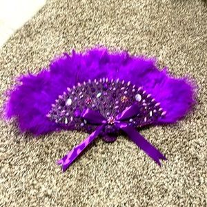 Purple/Gold Bridal Fan